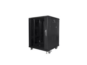 Комуникационен шкаф Lanberg rack cabinet 19" free-standing 15U/600x600 (flat pack) black