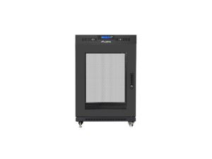 Комуникационен шкаф Lanberg rack cabinet 19" free-standing 15U/800x1000 (flat pack) with mesh door lcd black v2