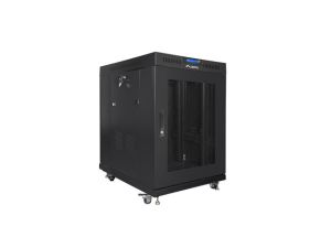 Комуникационен шкаф Lanberg rack cabinet 19" free-standing 15U/800x1000 (flat pack) with mesh door lcd black v2