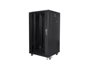 Комуникационен шкаф Lanberg rack cabinet 19" free-standing 22U/600x600 (flat pack) black