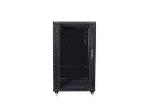 Комуникационен шкаф Lanberg rack cabinet 19" free-standing 22U/600x600 (flat pack) black
