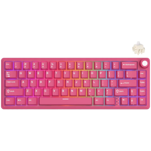 ROYAL KLUDGE R65 Berry Red Gaming Keyboard Cream Switch