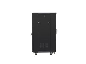 Комуникационен шкаф Lanberg rack cabinet 19" free-standing 22U/600x600 (flat pack) black