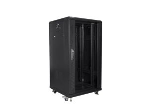 Комуникационен шкаф Lanberg rack cabinet 19" free-standing 22U/600x600 (flat pack) black