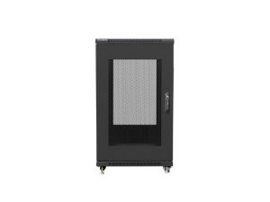 Комуникационен шкаф Lanberg rack cabinet 19" free-standing 22U/600x800 (flat pack) with mesh door black