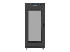 Комуникационен шкаф Lanberg rack cabinet 19" free-standing 27U/600x600 (flat pack) with mesh door lcd black v2