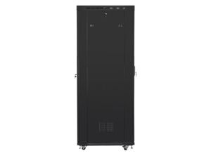 Комуникационен шкаф Lanberg rack cabinet 19" free-standing 27U/800x1000 (flat pack) with glass door lcd black v2