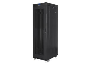 Комуникационен шкаф Lanberg rack cabinet 19" free-standing 42U/600x1000 (flat pack) with mesh door lcd black v2
