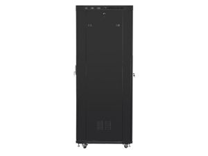 Комуникационен шкаф Lanberg rack cabinet 19" free-standing 42U/600x1000 (flat pack) with mesh door lcd black v2