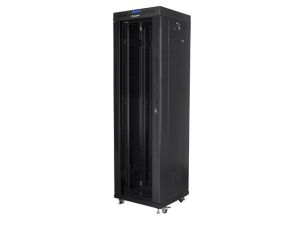 Комуникационен шкаф Lanberg rack cabinet 19" free-standing 42U/600x600 (flat pack) with glass door lcd black v2