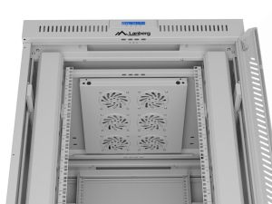 Комуникационен шкаф Lanberg rack cabinet 19" free-standing 42U/800x1000 (flat pack) with glass door lcd grey v2
