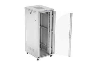 Комуникационен шкаф Lanberg rack cabinet 19" free-standing 42U/800x1000 (flat pack) with glass door lcd grey v2