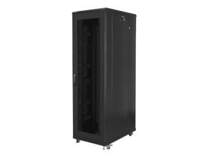 Комуникационен шкаф Lanberg rack cabinet 19" free-standing 42U/800x1000 (flat pack) with mesh door black