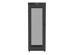 Комуникационен шкаф Lanberg rack cabinet 19" free-standing 42U/800x1000 (flat pack) with mesh door lcd black v2