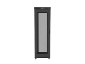 Комуникационен шкаф Lanberg rack cabinet 19" free-standing 42U/800x1200 (flat pack) with mesh door lcd black v2