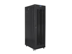 Комуникационен шкаф Lanberg rack cabinet 19" free-standing 42U/800x1200 (flat pack) with mesh door lcd black v2