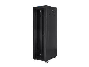 Комуникационен шкаф Lanberg rack cabinet 19" free-standing 42U/800x800 (flat pack) with glass door lcd black v2