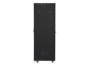 Комуникационен шкаф Lanberg rack cabinet 19" free-standing 42U/800x800 (flat pack) with glass door lcd black v2