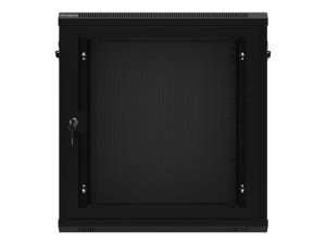 Комуникационен шкаф Lanberg rack cabinet 19" wall-mount 12U/600x450 with perforated door black (flat pack)
