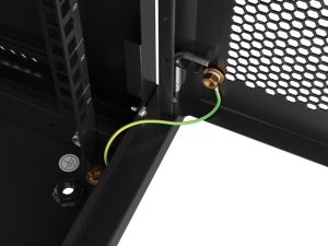 Комуникационен шкаф Lanberg rack cabinet 19" wall-mount 12U/600x450 with perforated door black (flat pack)