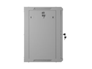 Комуникационен шкаф Lanberg rack cabinet 19" wall-mount 12U/600x450 with perforated door grey (flat pack)
