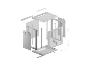 Комуникационен шкаф Lanberg rack cabinet 19" wall-mount 12U/600x450 with perforated door grey (flat pack)