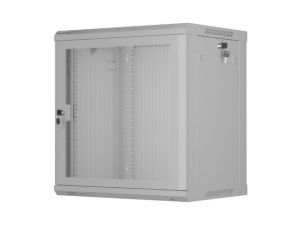 Комуникационен шкаф Lanberg rack cabinet 19" wall-mount 12U/600x450 with perforated door grey (flat pack)