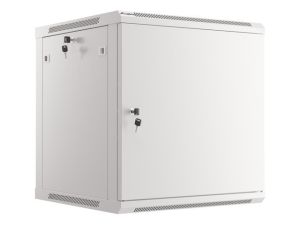 Комуникационен шкаф Lanberg rack cabinet 19" wall-mount 12U/600x600 for self-assembly with metal door grey (flat pack)