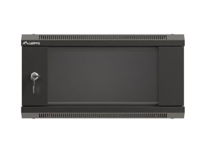 Комуникационен шкаф Lanberg rack cabinet 19" wall-mount 4U/540x350 (flat pack) with glass door black