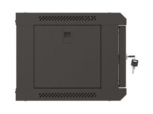 Комуникационен шкаф Lanberg rack cabinet 19" wall-mount 4U/540x350 (flat pack) with glass door black