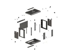 Комуникационен шкаф Lanberg rack cabinet 19" wall-mount 4U/540x350 (flat pack) with glass door black