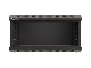 Комуникационен шкаф Lanberg rack cabinet 19" wall-mount 4U/540x350 (flat pack) with glass door black