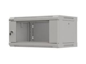 Комуникационен шкаф Lanberg rack cabinet 19" wall-mount 4U/540x350 (flat pack) with glass door grey