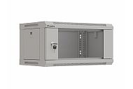 Комуникационен шкаф Lanberg rack cabinet 19" wall-mount 4U/540x350 (flat pack) with glass door grey