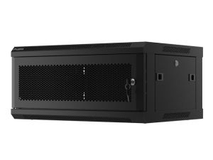 Комуникационен шкаф Lanberg rack cabinet 19" wall-mount 4U/600x450 with perforated door black (flat pack)
