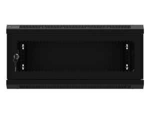Комуникационен шкаф Lanberg rack cabinet 19" wall-mount 4U/600x450 with perforated door black (flat pack)