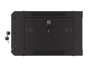 Комуникационен шкаф Lanberg rack cabinet 19" wall-mount 4U/600x450 with perforated door black (flat pack)