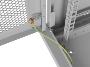 Комуникационен шкаф Lanberg rack cabinet 19" wall-mount 4U/600x450 with perforated door grey (flat pack)