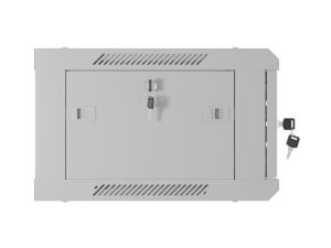 Комуникационен шкаф Lanberg rack cabinet 19" wall-mount 4U/600x450 with perforated door grey (flat pack)