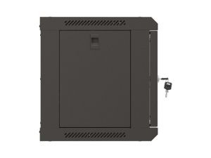 Комуникационен шкаф Lanberg rack cabinet 19" wall-mount 6U/540x350 (flat pack) with glass door black