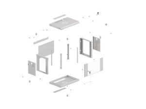 Комуникационен шкаф Lanberg rack cabinet 19" wall-mount 6U/540x350 (flat pack) with glass door grey