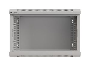 Комуникационен шкаф Lanberg rack cabinet 19" wall-mount 6U/540x350 (flat pack) with glass door grey