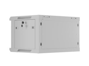 Комуникационен шкаф Lanberg rack cabinet 19" wall-mount 6U/600x450 with perforated door grey (flat pack)