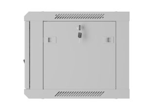 Комуникационен шкаф Lanberg rack cabinet 19" wall-mount 6U/600x450 with perforated door grey (flat pack)
