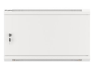Комуникационен шкаф Lanberg rack cabinet 19" wall-mount 6U/600x600 for self-assembly with metal door grey (flat pack)