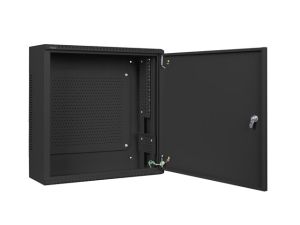 Комуникационен шкаф Lanberg rack cabinet 19" wall-mount 6U+3u/540x200 low-profile black (assembled)