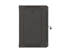 Комуникационен шкаф Lanberg rack cabinet 19" wall-mount 9U/540x350 (flat pack) with glass door black