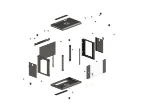 Комуникационен шкаф Lanberg rack cabinet 19" wall-mount 9U/540x350 (flat pack) with glass door black
