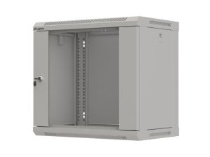 Комуникационен шкаф Lanberg rack cabinet 19" wall-mount 9U/540x350 (flat pack) with glass door grey