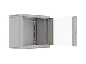 Комуникационен шкаф Lanberg rack cabinet 19" wall-mount 9U/540x350 (flat pack) with glass door grey